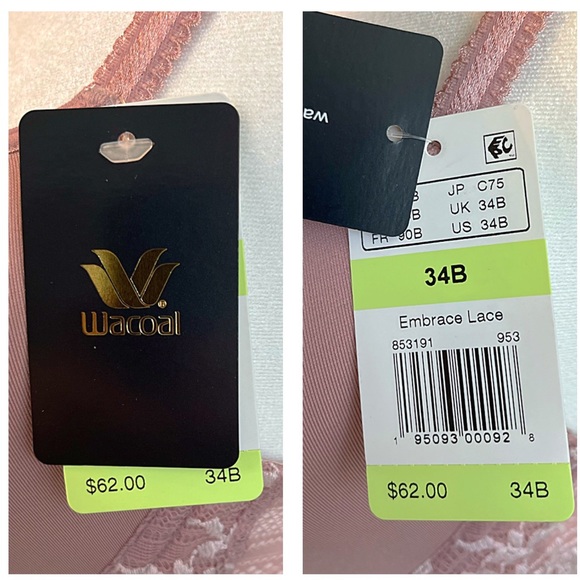 NWT WACOAL Embrace Lace Underwire T-Shirt Bra with foam cups 34B MAUVE purple - Picture 10 of 13